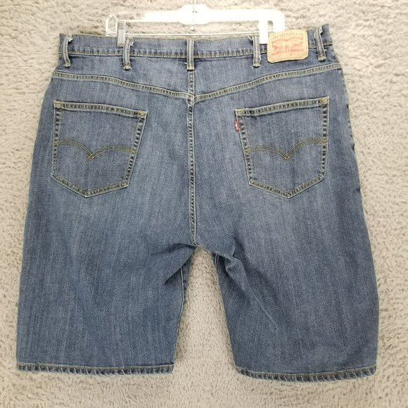 Levis Shorts Mens 42 569 Medium Wash Stretch High Rise Loose Fit Denim Jean - Picture 1 of 15